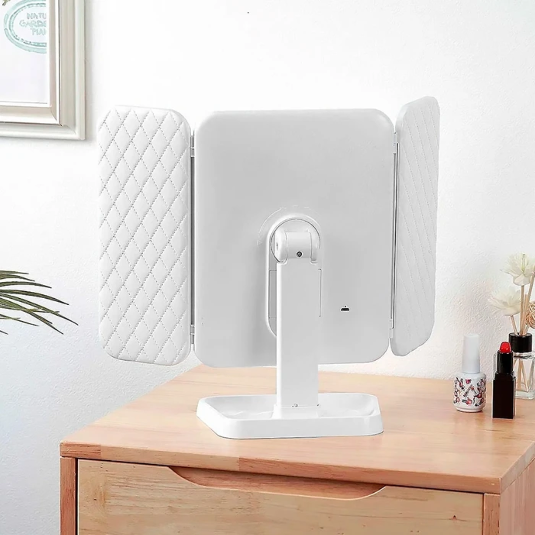 ESPEJO DE MAQUILLAJE PORTATIL CON LUZ LED