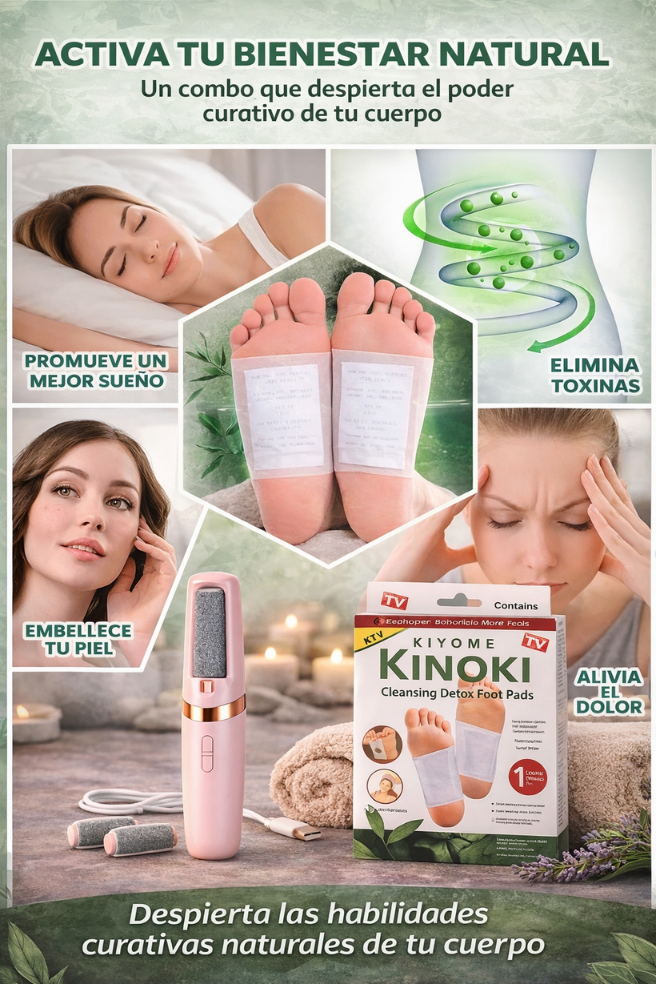Combo Quita durezas+ Parches Kinokis desintoxicantes
